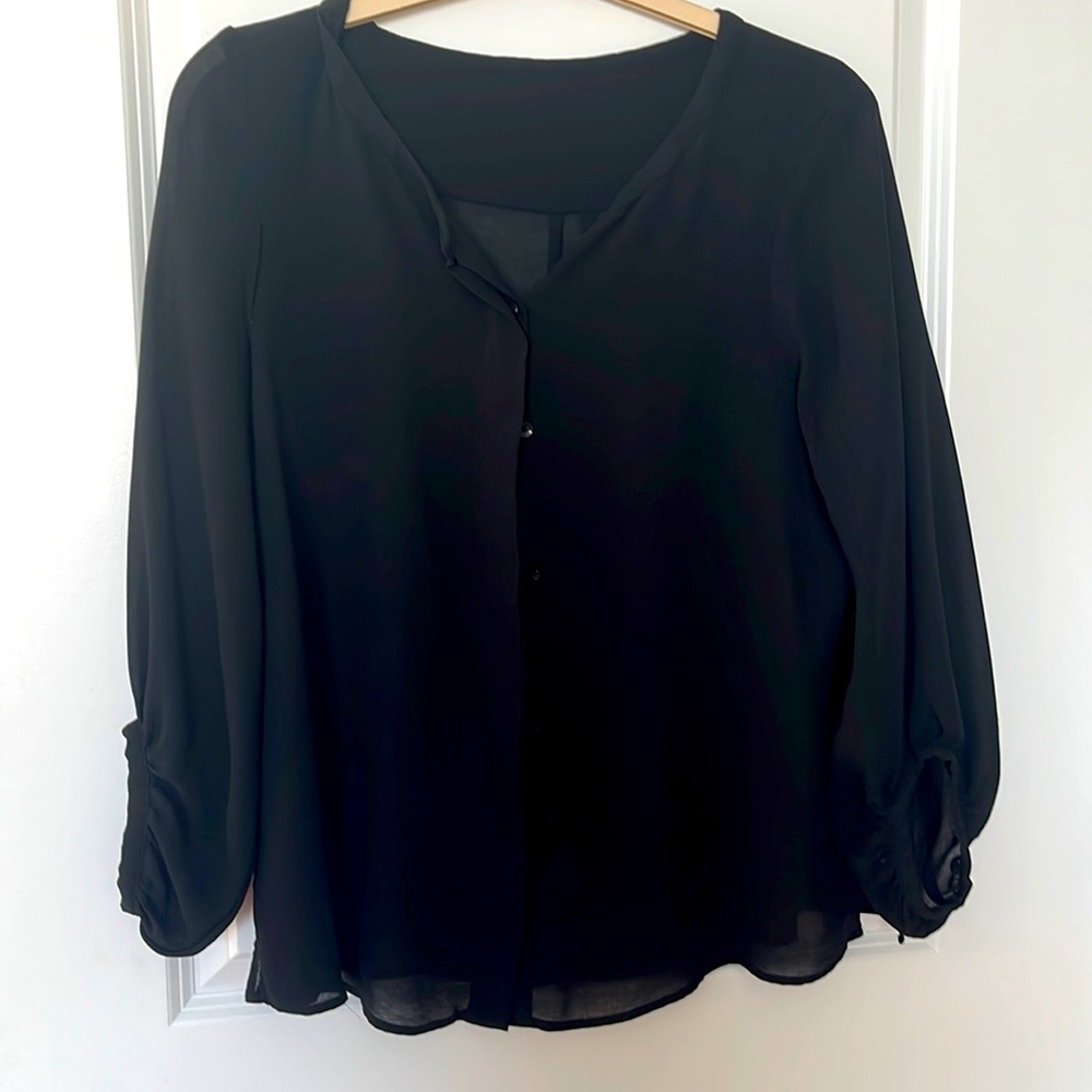 Black button down blouse